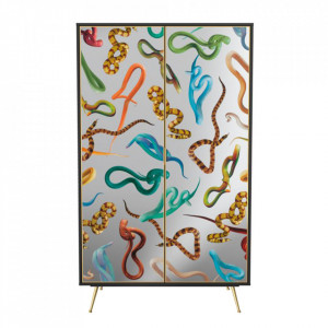 Dulap multicolor din sticla si MDF 200 cm Snakes Toiletpaper Seletti