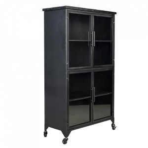 Dulap negru din lemn 133 cm Ferre L Quiet Object