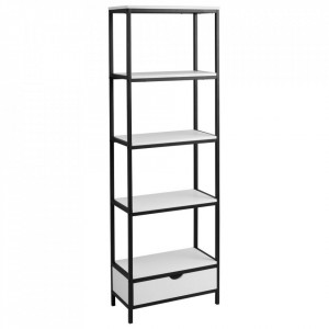 Etajera alba/neagra din MDF si otel 180 cm Miri The Home Collection