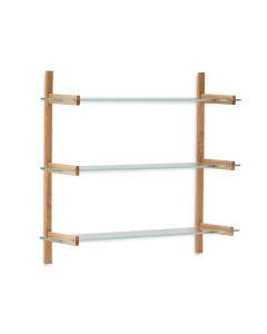 Etajera de perete transparenta/maro din lemn 98 cm Sitra Modular Three Kave Home