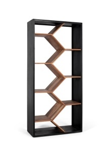 Etajera neagra/maro din lemn 195 cm Temaz Giner y Colomer