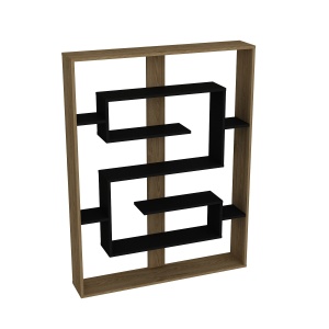 Etajera neagra/maro stejar din metal 156 cm Esteban The Home Collection