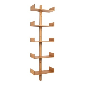 Etajera pentru perete maro din bambus 180 cm Villa House Nordic