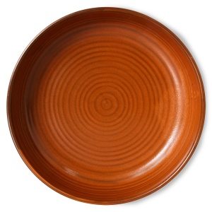 Farfurie adanca portocalie din ceramica 22 cm Chef HKliving