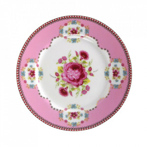 Farfurie pentru desert roz din portelan 17 cm Floral Pip Studio
