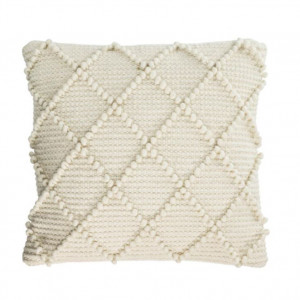Fata de perna alba din lana si bumbac 45x45 cm Kerenise Kave Home