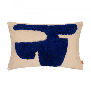 Fata de perna crem/albastra din fibre naturale 40x60 cm Lay Ferm Living