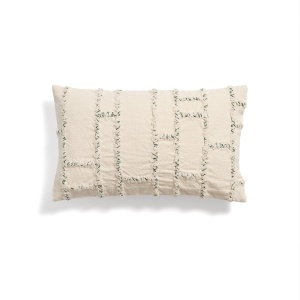 Fata de perna crem/verde din bumbac 30x50 cm Verion Kave Home