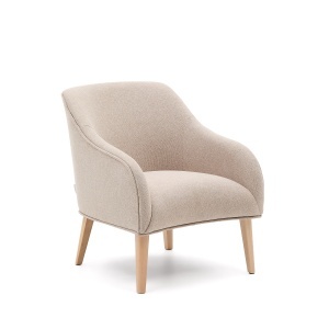 Fotoliu bej/maro din textil Bobly Kave Home