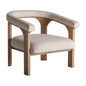 Fotoliu bej/maro din textil Racoud Vical Home