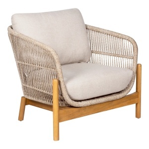 Fotoliu exterior bej/maro din textil Terracina House Nordic