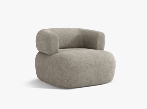 Fotoliu gri deschis din textil Jenny Boucle Micadoni