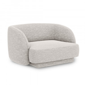 Fotoliu gri deschis din textil Miley Micadoni