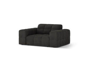Fotoliu gri inchis din textil Jennifer Chenille Micadoni