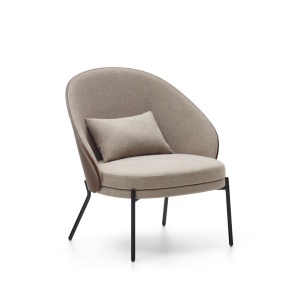 Fotoliu maro din textil Eamy Kave Home