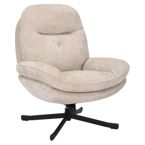 Fotoliu rotativ bej deschis din textil Harper The Home Collection