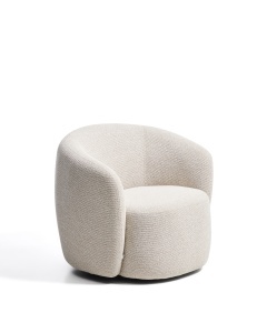 Fotoliu rotativ bej din textil Odenia Micro Boucle FR Kave Home