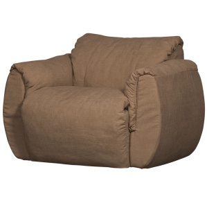 Fotoliu rotativ maro din textil Baggy Chenille Woood
