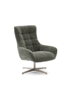 Fotoliu rotativ verde/gri din textil Teryl Kave Home