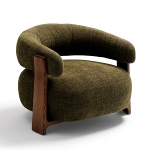 Fotoliu verde/maro din textil Granite Chenille Kave Home