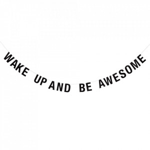 Ghirlanda decorativa neagra din hartie Be Awesome Bloomingville Mini