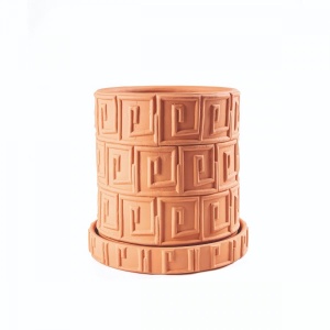Ghiveci cu farfurioara maro din ceramica 30 cm Greca Seletti