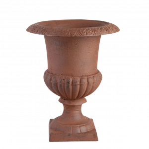 Ghiveci cu suport maro din metal 14 cm French Esschert Design
