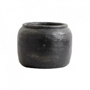 Ghiveci negru din ciment 22 cm Cira Nordal
