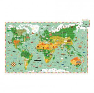 Joc tip puzzle multicolor din carton Around The World Djeco