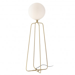 Lampadar alb/auriu din metal 170 cm Adera Thai Natura