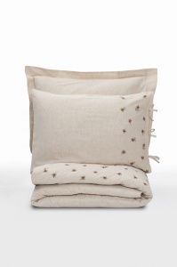 Lenjerie pat crem din bumbac Arie Double The Home Collection