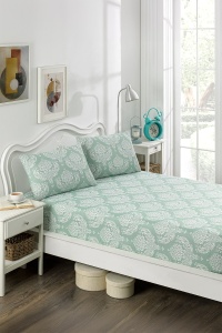 Lenjerie pat verde din fibre Post Double The Home Collection