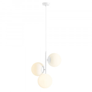 Lustra alba din sticla cu 3 becuri Fin M Quiet Object