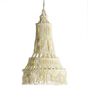 Lustra alba din textil Ethnic Vical Home