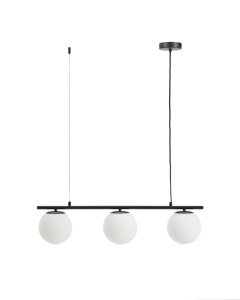Lustra alba/neagra din metal cu 3 becuri Brisia Kave Home