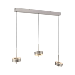 Lustra argintie din metal cu 3 LED-uri Q-Rotate Zuma Line
