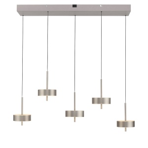 Lustra argintie din metal cu 5 LED-uri Rotate Zuma Line