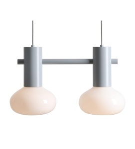 Lustra gri din metal cu 2 becuri Flo S Quiet Object