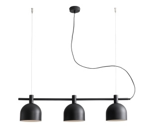 Lustra neagra din metal cu 3 becuri Beryl Aldex