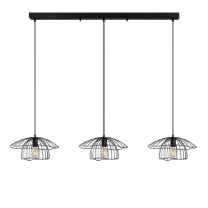 Lustra neagra din metal cu 3 becuri Mantar The Home Collection