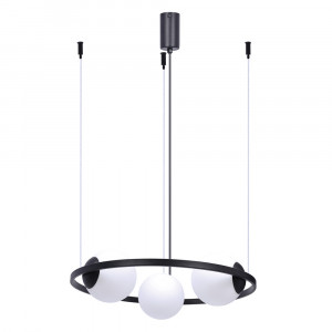 Lustra neagra din metal cu 3 becuri Orbit Zuma Line
