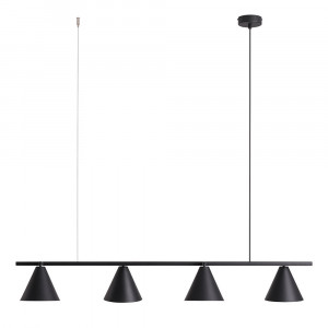 Lustra neagra din metal cu 4 becuri Form Quiet Object