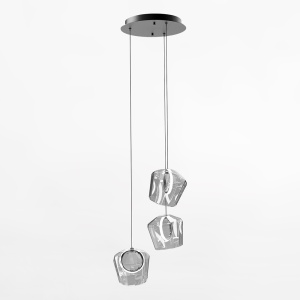 Lustra transparenta din metal cu 3 LED-uri Colore Pendant Zuma Line