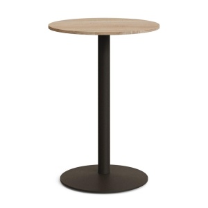 Masa bar exterior maro deschis/neagra din metal 70 cm Esilda Kave Home