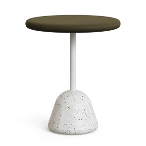 Masa bistro exterior alba/maro din ciment 70 cm Saura Natural Kave Home