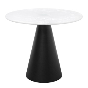 Masa de cafea alba/neagra din metal 70 cm Cone Versmissen