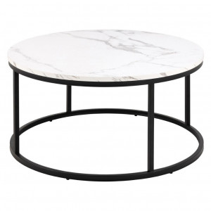 Masa de cafea alba/neagra din metal 80 cm Spiro Quiet Object