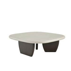 Masa de cafea crem/maro 100x100 cm Eko Quiet Object