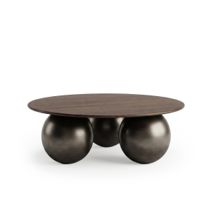 Masa de cafea din lemn maro inchis 120 cm Tanya Quiet Object