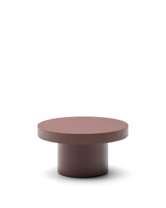 Masa de cafea exterior maro teracota din ciment 90 cm Aiguablava Kave Home